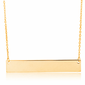 Engravable Fashion Layering Bar Necklace in 10K Yellow Gold - 10KBAR25-18