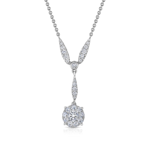 Fairytale Diamonds 1 ct. tw. Diamond Cluster Y Necklace in 10K White Gold