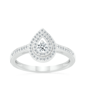 I Promise 1/3 ct. tw. Diamond Promise Ring with Double Pear-Shaped Halo in 10K White Gold