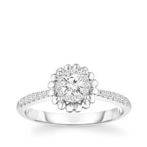Fairytale Diamonds 1/3 ct. tw. Round Diamond Floral Halo Engagement Ring in 14K White Gold