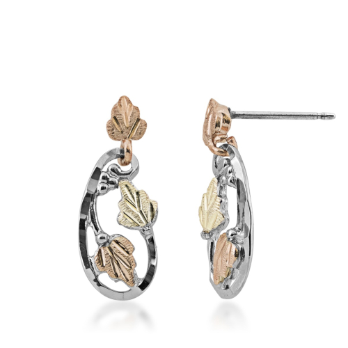 Silver Black Hills Gold Dangle Earrings