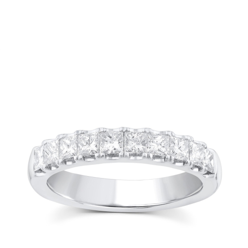 1 Ct Princess Cut Real 14k White Gold Engagement Wedding Anniversary Band Ring 