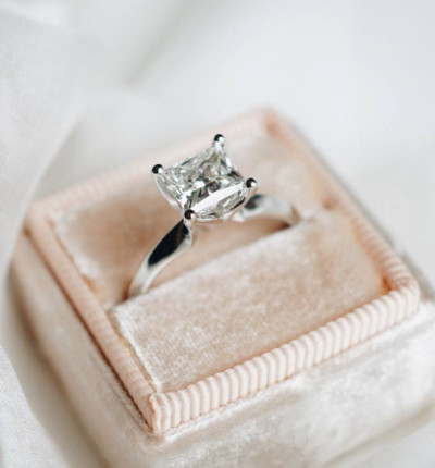 Princess cut solitaire engagement ring