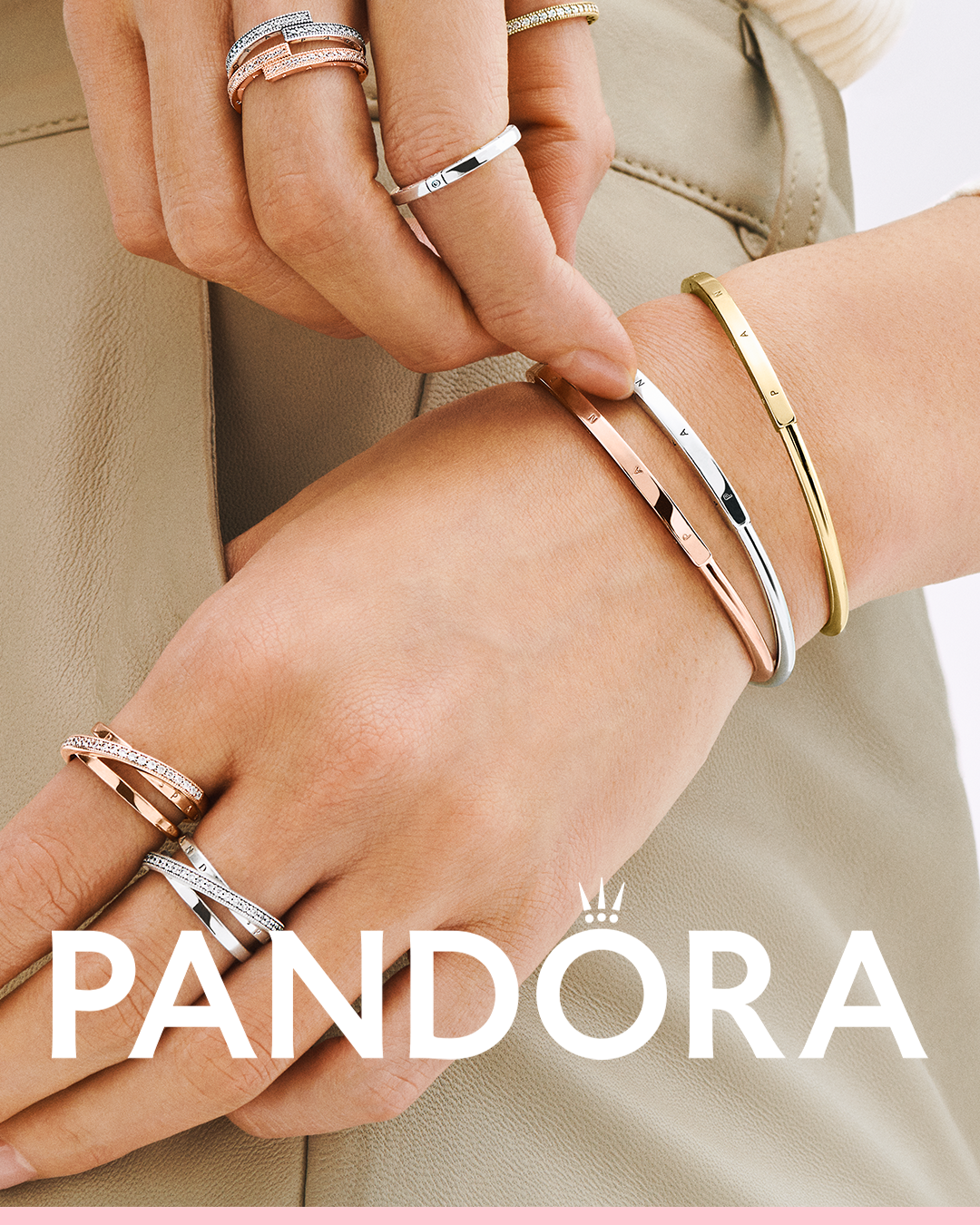 Pandora bracelets and rings