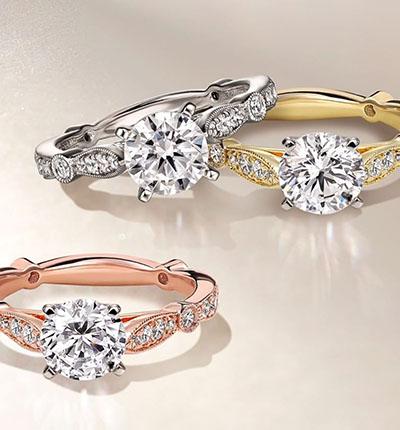 3 semi-mount diamond engagement rings