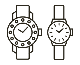 men's and women's watch icons